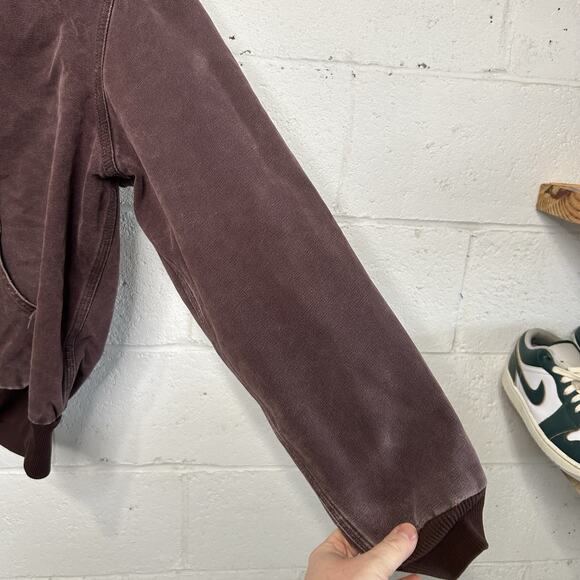 Vintage Carhartt Quilted Hooded Jacket “Burgundy/Wine” J06 - Picture 8 of 13